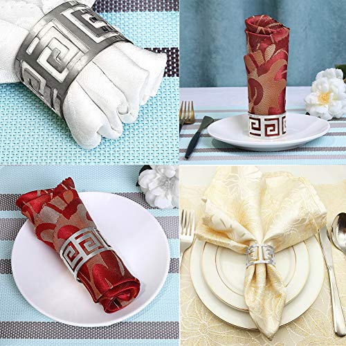 LogHog Napkin Rings Set of 12 - Widely Applied in Holiday Wedding,Anniversariesor,Thanksgiving,Christmas,Birthday,Showers,Dinner Party.Ideal Table Decorations.(Siler Hollow-Out Style 1)