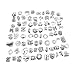 80 pcs HIgh Quality Mix Antique Silver Plated Oxidized Metal Beads Charms Set Mix Lot - Compatible with Pandora Biagi Troll Chamilia Bracelets
