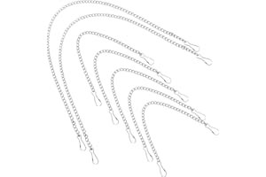 jojofuny Iron Hanging Chain 7Pcs Silver with Hooks for Stained Glass Window and Outdoor Hanging Decoration
