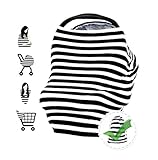 COS2BE Multifunctional Nursing Cover-Stretchy Infinity Breastfeeding Scarf-Baby Infant Car Seat Cover Canopy- Stretchy Shawl for Women,Snug Warm Breathable Windproof for Girls Boys &Mommy(Black)