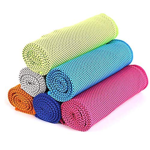6 Packs Yoga Towel Quick-Drying Towel Two-Tone Cold Towel for Camping,Yoga,and Sports(6, Multicolor)