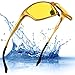 Soxick Yellow Night Vison Driving Glasses for Men Women Aviator Sport Anti-Glare Golden Frame