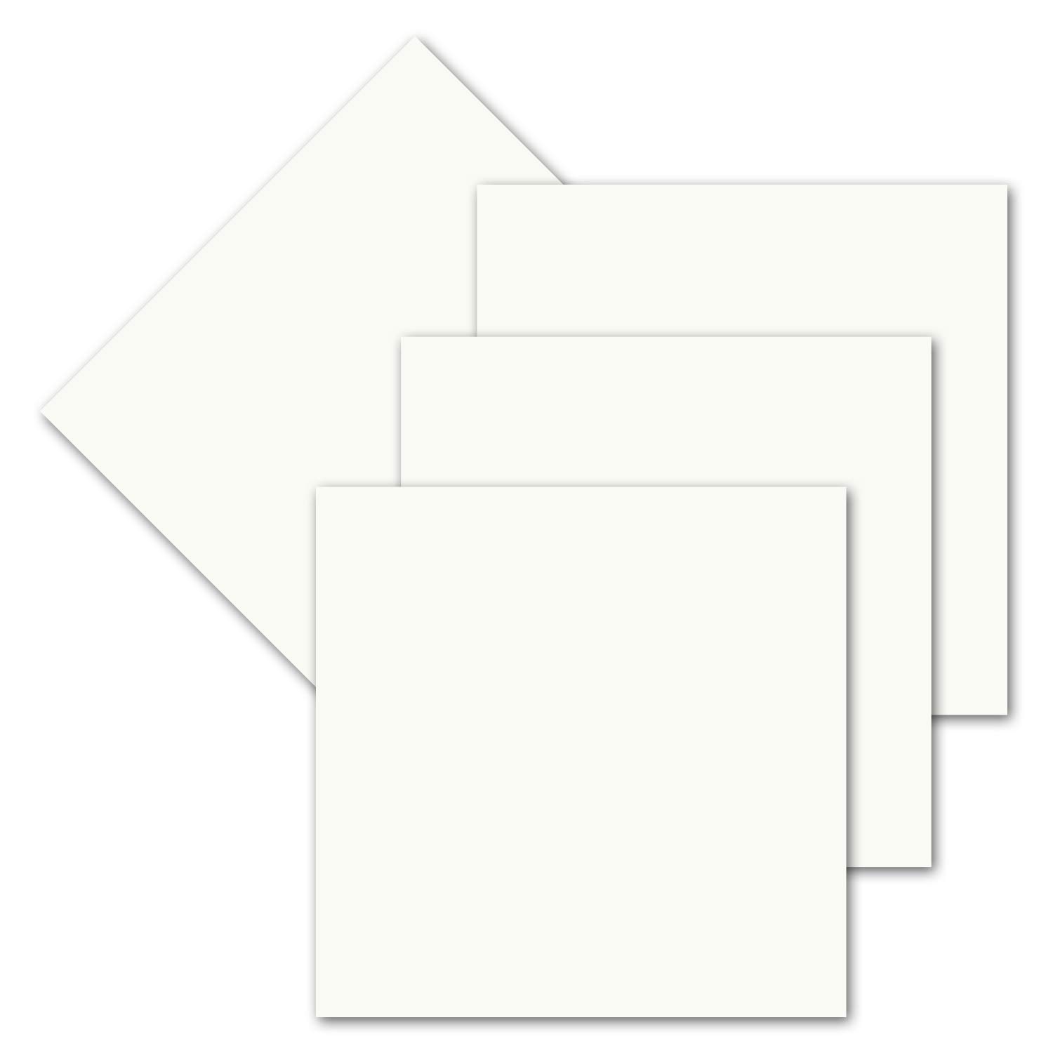50 x Simple Insert Paper for Square Cards, Cream, 150 x 150 mm, Without fold, Matte Paper by Gustav Neuser