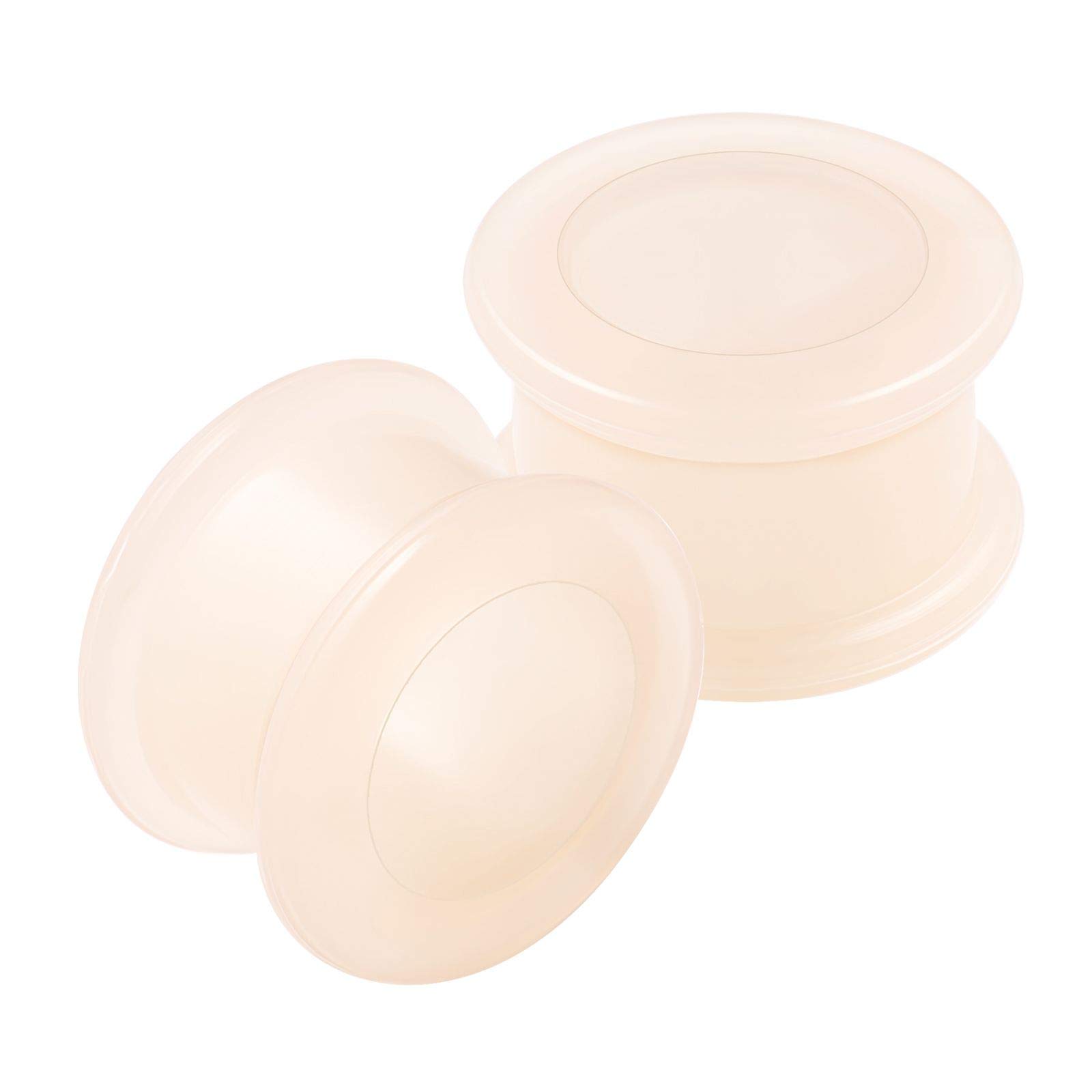 KJM FASHION 2PCS Silicone Skin 5/8 inch 16mm Double Flared Saddle Unique Ear Stretcher Lobe Gauge Tunnel Plug Piercing Jewellery 2615