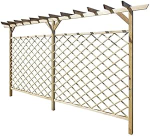 Enrejado de madera para jardín, estructura de valla de pérgola superior