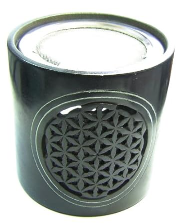 budawi® - Räucherstövchen mit Sieb 'Blume des Lebens', Ø ca. 10 cm, Höhe ca. 10 cm, Räucher Stövchen aus Speckstein
