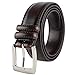 Prospero Comfort Men's Classic Dress Belt ALL Genuine Leather Double Stitch Design 1.35 inches (35mm) Cognac Brown Size 36