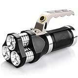 Hohaski Handheld LED Flashlight, Waterproof, 900 Lumens, 3T6 Searchlight Spotlight for Camping and Hiking Outdoor (Black)