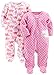 Simple Joys by Carter's Baby Girls' 2-Pack Fleece Footed Sleep and Play, Dino/Lambs, Preemie