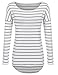 POGTMM Women Striped Long Sleeve T Shirt Blouse Tunic Tops Loose Fit(M,#Black and White)