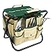 Wings and Water 7 Piece Garden Tool Set, All-in-One Tool Bag, Durable Folding Stool, Stainless Steel