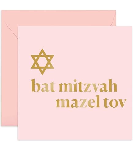 Old English Co. Fun Lettering Bar Mitzvah Card For Boys - Pink Modern
