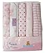 Big Oshi Baby Essentials 5 Pack Flannel Receiving Blankets, Pink