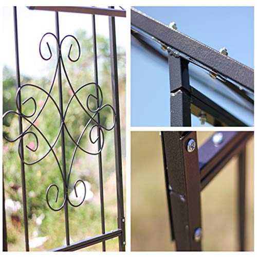 LZPQ Rosenbogen Metall, Pflanzbogen, Wetterfeste Rankhilfe Für Garte, Rose Kletterpflanzen, Robust, Eisen(Schwarz) Y – Bild 4