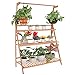 Moutik Bamboo Planter Pot Plants Stand Folding 3 Tier Hanging Flower Display Shelving Organizer Storage Shelves Rack Unit Holder 39.3inthumb 1