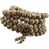 SUNYIK Chicken Wing Wood 108 Tibetan Buddhist Mala Bracelet Beaded Prayer Bead(8mm)