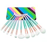 Makeup Brushes Set With Rainbow Bag By Vander Mermaid Shape-10 Piece