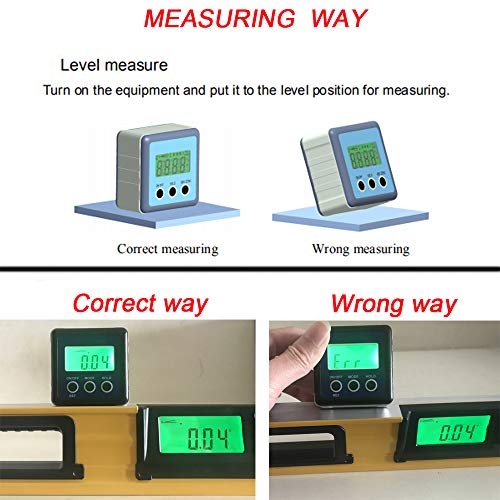 4 Magnetic+Digital+Finder+Waterproof+Inclinometer+Blue
