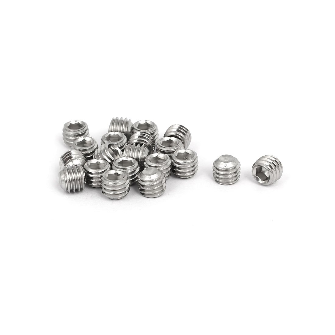 Sourcingmap M6x5mm 316 Stainless Steel Hex Socket Cup Point Grub Set Screws 20pcs