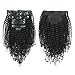 Sassina Real Thick Clip in Human Hair Extensions Kinky Curly Style 3B 3C Natural Color For African Americans Afro Kinky Curly Clip on 7Pcs-lot 120Grams-set, KC 14 Inch
