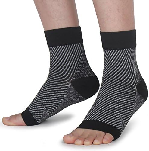 Compression Socks with Arch Support for Heel and Foot Pain Relief (1 Pair) for Men and Women. Relieves Achilles Tendonitis, Heel Spur and Joint Pain (S/M, Black)