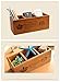 iBuy365 3 Compartment Brown Vintage Wood Desktop Office Supplies Storage Organizer/Pen Holder/Desk Organizer/TV Remote control Holder