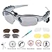WONFAST Bluetooth Sunglasses Sun Glasses Music Handsfree Headset Headphones for Smart Phone PC Tablet IPHONE6 /6 PLUS Samsung HTC Bluetooth devices + Free Replaceable 3 pair lens (Yellow,Brown,Clear) - Silver