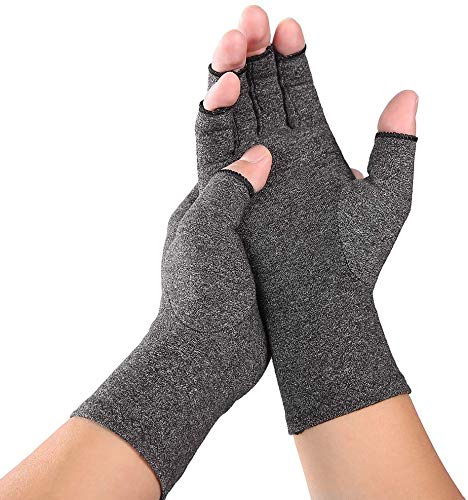 JADE KIT Rheumatoid Arthritis Gloves, Compression Arthritis Fingerless Gloves to Pain Relief and Healing for Osteoarthritis,Carpal Tunnel,Tendonitis, L
