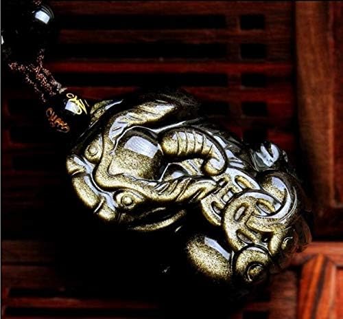 New Fashion Natural Obsidian Carved PiXiu Lucky Pendant Necklace Crystal Jewelry Pendant