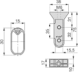 Emuca Wardrobe Oval Hanging Rail Kit with Supports 750mm Matt Anodized view 2