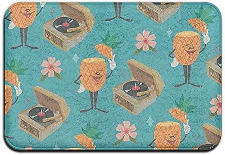 Phonograph Pineapple Front Warm Point Plastic Anti-slip Base Indoor 15.7'' W?23.6'' L Protection Rectangular Rubber Door Mat