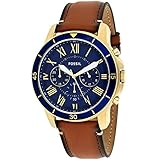 Fossil Men's 44mm Grant Sport Chronograph Watch with Leather Strap