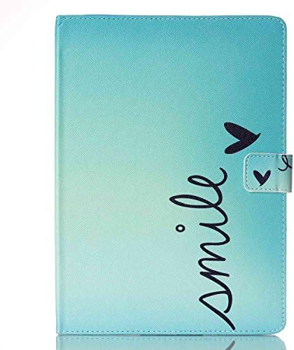 iPad Pro 9.7 Case, QFJ Shop New Slim Fit Folio Smart PU Leather Case ,with Card Slots, Stand Flip Cover for Apple iPad Pro 9.7" 2016 Model with Auto Sleep/Wake (Smile)
