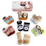 Haley Clothes Newborn Baby Anti-Slip Socks Toddler Non-Skid Socks for Kids (7 Pairs/Box Baby Boys Infant Socks Gift Set), Size L (fits for 6-12 Months)