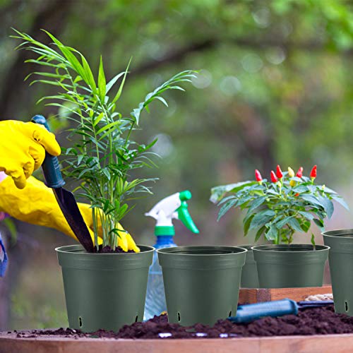 Pots for Plants, ZOUTOG 6 inch Plastic Planters with Drainage Hole, Pack of 12 - Plants not Included