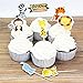Yunko 24 Pcs Cute Decorative Cupcake Muffin Toppers Wild Animals Zoo Zebra Lion Tiger Elephant Giraffe Baby Shower Birthday Party Favors