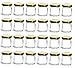 Nakpunar 24 pcs, 1.5 oz Mini Glass Jars with Gold Lids - Made in USA - For Jam, Honey, Wedding Favors, Shower Favors
