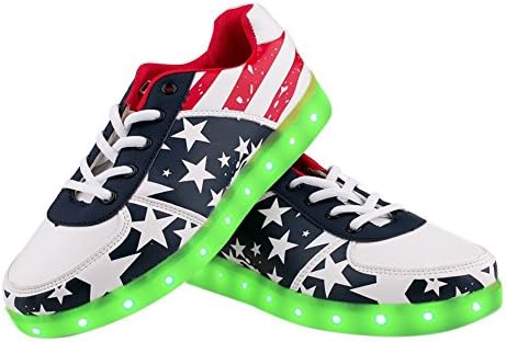 Xiujanet Men's Women's LED Shoes Slip-On Loafers Fashion Sneakers (US7.5-8, Women Size, Star LED shoes)