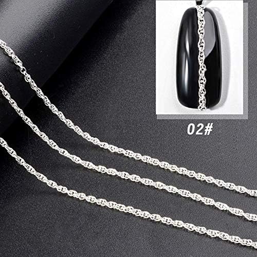 JaneDream 3D Gold Silver Metal Nail Art Chains Decorations Charm Jewelry Making Makeup Manicure DIY Tools 02#
