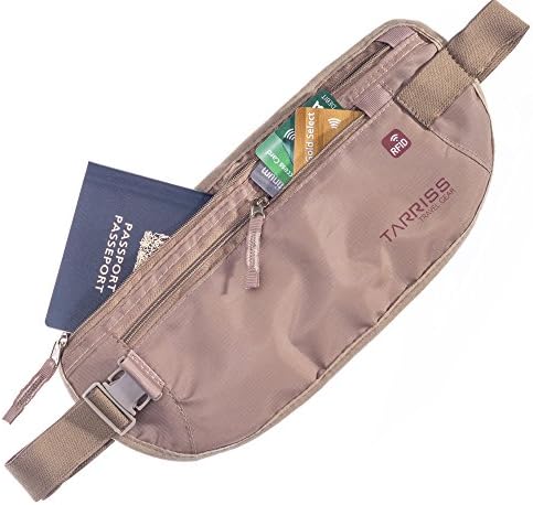 Tarriss RFID Blocking Money Belt - Waist Stash - Passport Holder - Lifetime Warranty