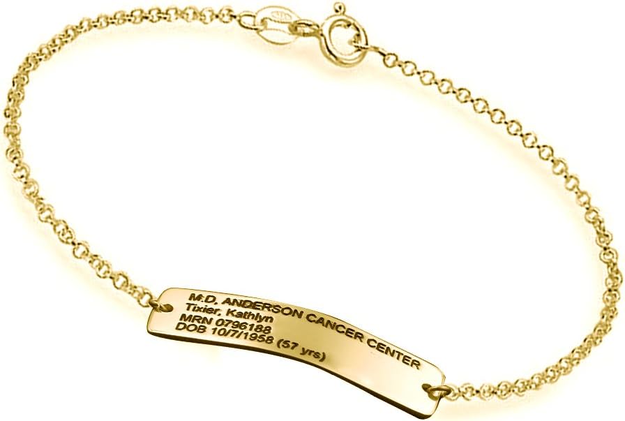 Ouslier 925 Sterling Silver Personalized Long Bar Bracelet Custom Made with Any Texts