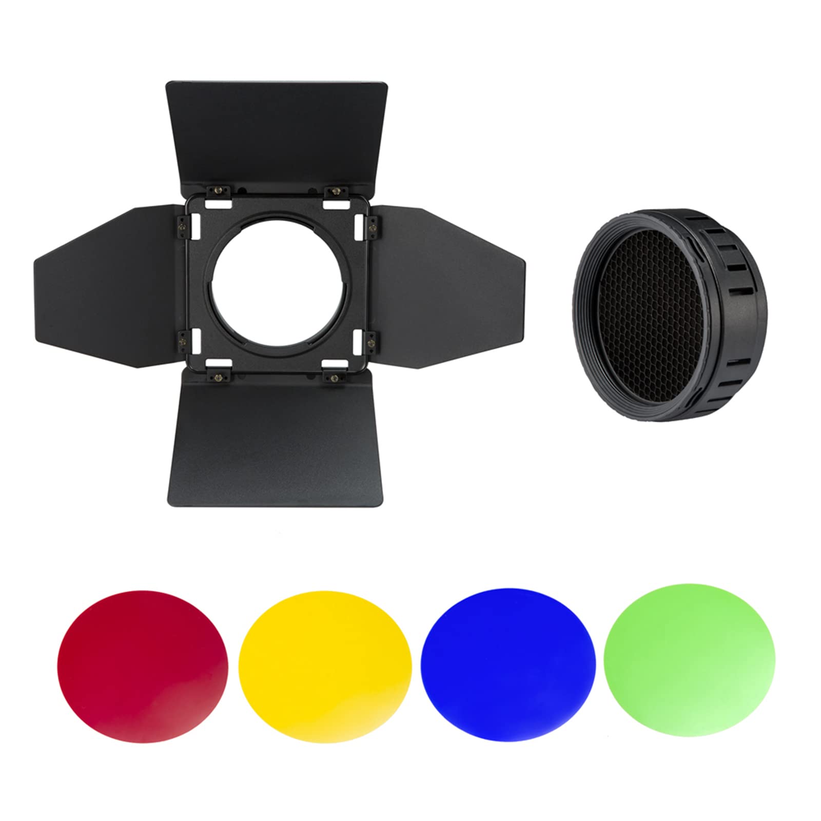 Godox BD-10 BarnDoor Accessories Kit with Honeycomb Grid and 4 Color Filters for Godox AD300Pro Outdoor Flash