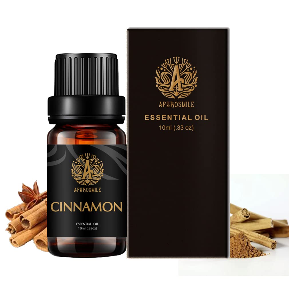 Aromatherapy Cinnamon Essential Oil, 0.33oz-10ml Therapeutic Grade Scented Oil, 100% Pure for Diffuser, Humidifier, Massage