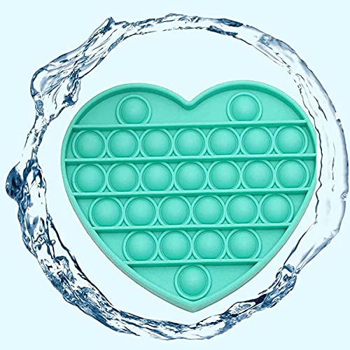 AmericFengBao Pop Fidget Sensory Toys, Pop Bubble Fidget Sensory Toy with Popping Sounds, Push Fidget Toy Reliever Office School Game Crafts for Kids Adults, Silicone Stress Toys (Heart Shape)