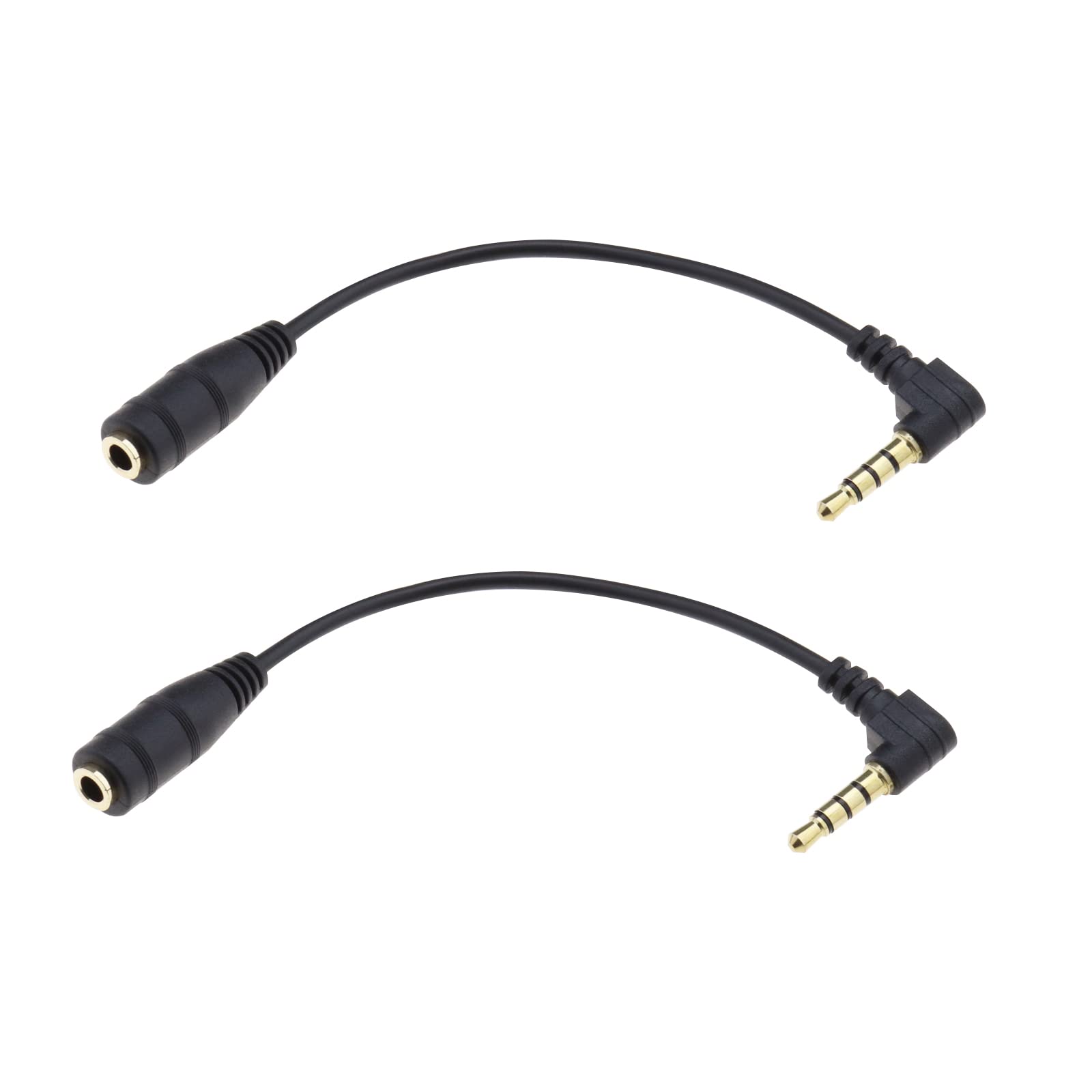 2PCS 3.5mm TRS to TRRS Converter Cable Microphone Audio Adapter Wire Connector for Mobile Phone Tablet Recording Pen DSLR Camera Microphone 13cm