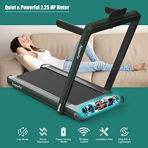 GYMAX 2 in 1 Under Desk Treadmill, 2.25HP Folding Walking Jogging