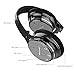 Hiearcool L1 Bluetooth Headphones - Active Noise Cancelling Headphones Over Ear Hi-Fi Stereo Deep Bass Wireless Headphones with Microphone, Airplane Adapter & Carrying Case for All 3.5 mm Jack Devices
