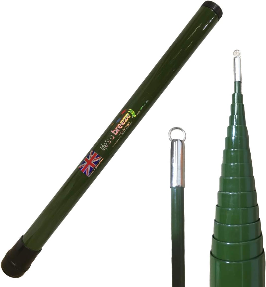 Life's A Breeze Telescopic Flag Pole 5M Travel Pole. UK Strongest For Windsocks And Flags. Size