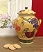 Tuscany Grape Fruit wine Decor COOKIE JAR, CANISTER 1 PC, Ceramic Cookie Jar with Lid and and Rubber Seal, Food Storage Jar, Kitchen Décor, Snack Storage Container for Cookie, Candy