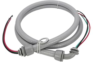Zero 1/2" 4FT, #10THHN Wire-Non-Metallic Connectors,Liquid Tight Hook-Up Whip, A/C Hook-up Whip Kit